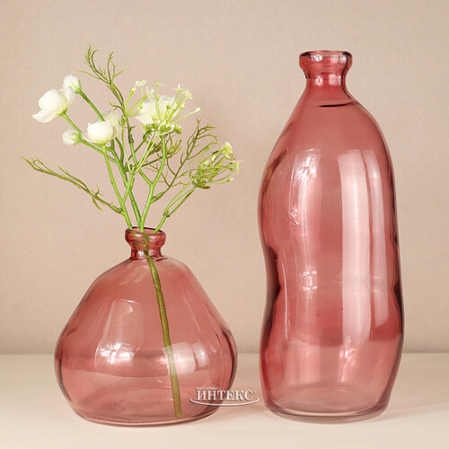 Стеклянная ваза Adagio 19 см розовая Koopman