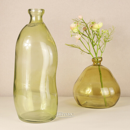Стеклянная ваза-бутылка Adagio 36 см желтая Koopman