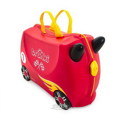 Детский чемодан на колесиках Гоночная машинка Рокко с наклейками Trunki