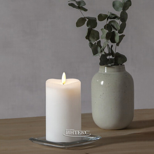 Светодиодная свеча с имитацией пламени Flamme 14*7.5 см на батарейках, таймер Star Trading