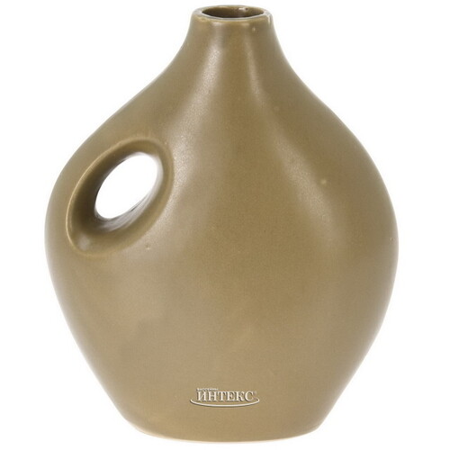 Фарфоровая ваза кувшин Cremato 20*16 см оливковая Koopman