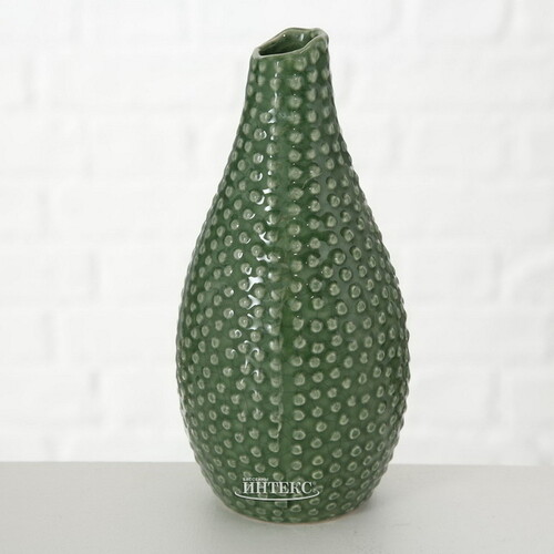 Керамическая ваза Tessa 18 см темно-зеленая Boltze