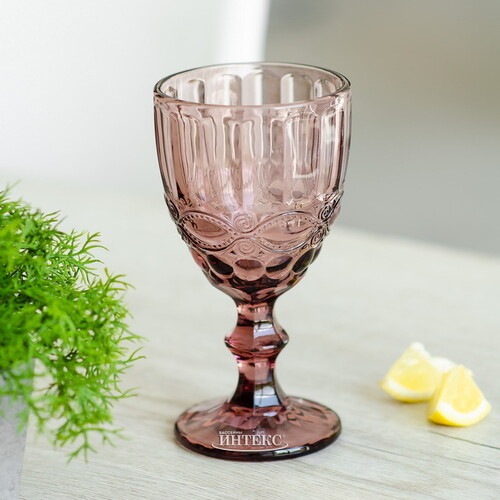 Бокал для вина Монруж 17 см розовый, стекло Boltze