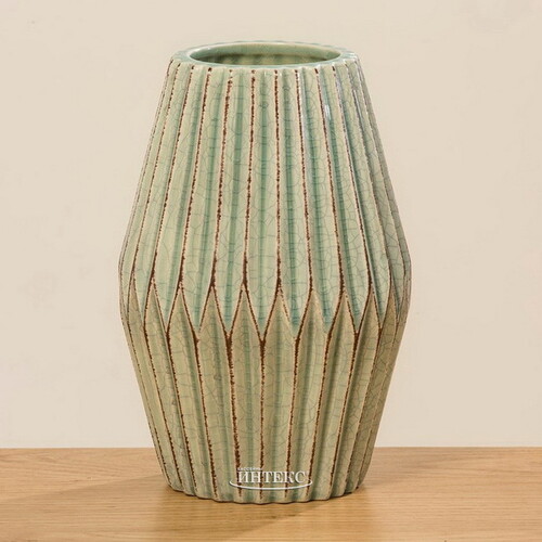 Керамическая ваза Минодора 21 см светло-зеленая Boltze