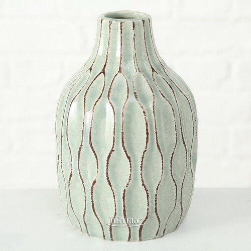 Керамическая ваза Мелания 21 см светло-зеленая Boltze