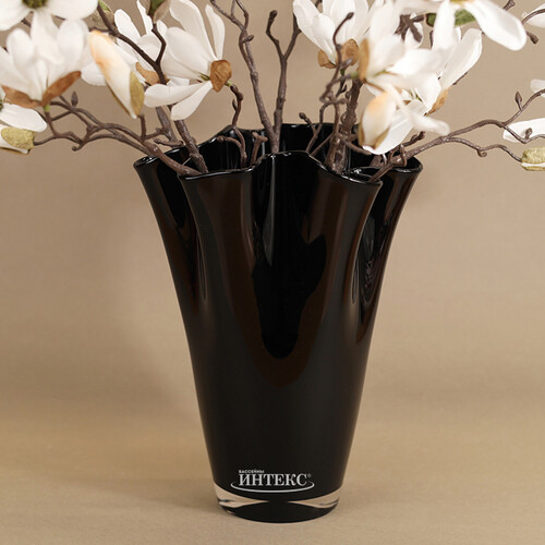 Декоративная ваза Via Drappo 22 см черная EDG