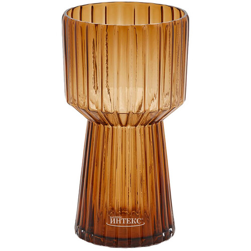 Стеклянная ваза Гильбрен 29 см янтарная EDG