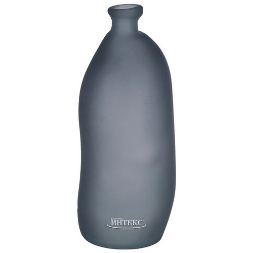 Стеклянная ваза-бутылка Slavi 35 см серая матовая Edelman
