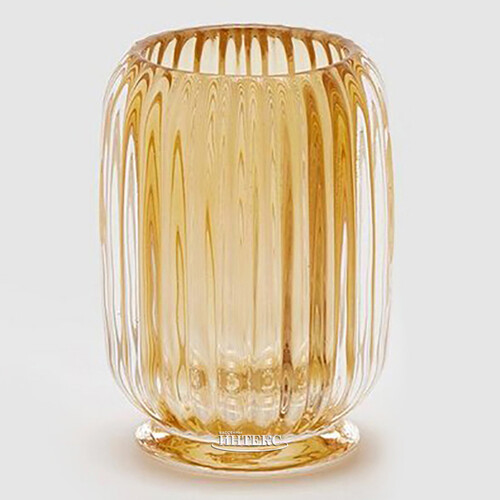 Стеклянная ваза Rozemari 12 см охровая EDG