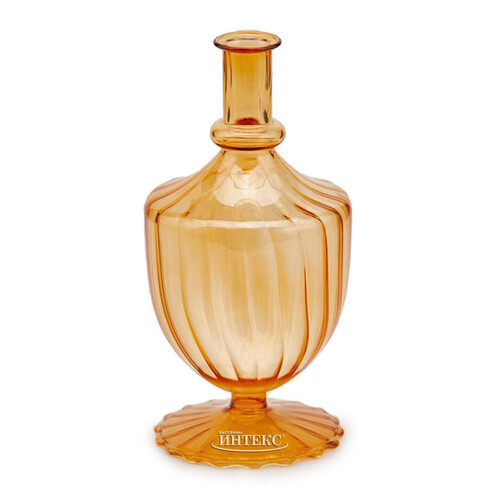 Стеклянная ваза-подсвечник Monofiore 20 см оранжевая EDG