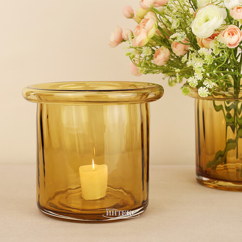 Стеклянная ваза Pillar 16 см медовая EDG
