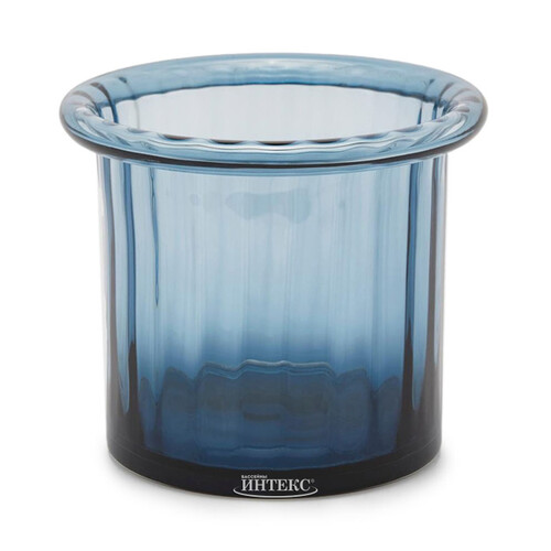 Стеклянная ваза Pillar 16 см синяя EDG