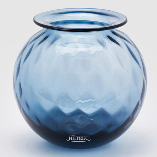 Стеклянная ваза Rossella 20 см голубая EDG