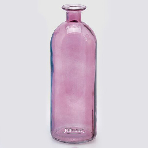 Стеклянная ваза-бутылка Гратин 26 см розовая EDG