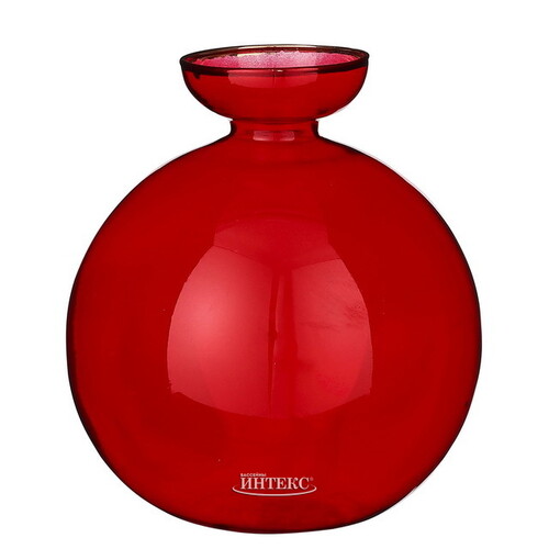 Стеклянная ваза Bolivia 15 см красная Edelman