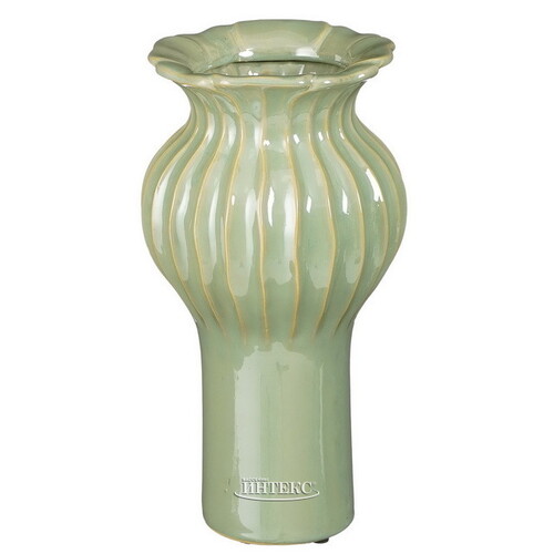 Керамическая ваза Ornamentum 30 см нежно-зеленая Edelman