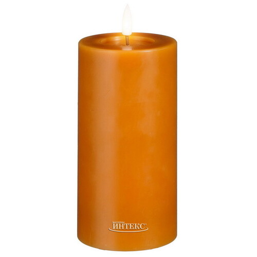 Светодиодная свеча с имитацией пламени Facile 15 см, оранжевая, таймер, на батарейках Edelman