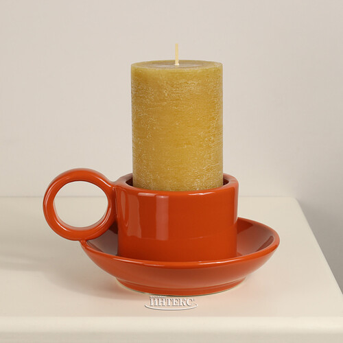 Керамический подсвечник Adelboden 18 см оранжевый Edelman