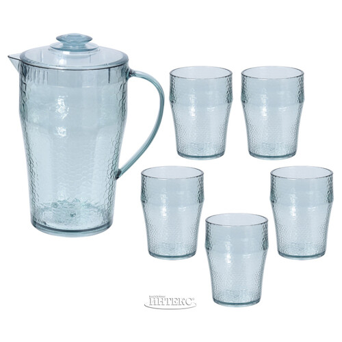 Набор для воды Портофино: кувшин + 5 стаканов, прозрачный Koopman