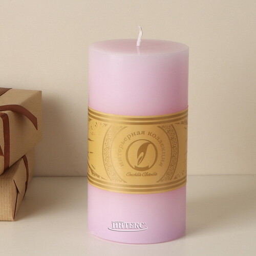 Декоративная свеча Ливорно 150*80 мм светло-сиреневая Омский Свечной