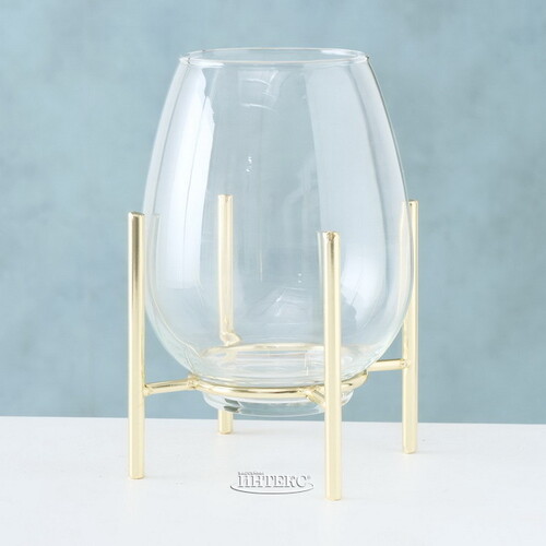 Стеклянная ваза на подставке Альба 21 см Boltze