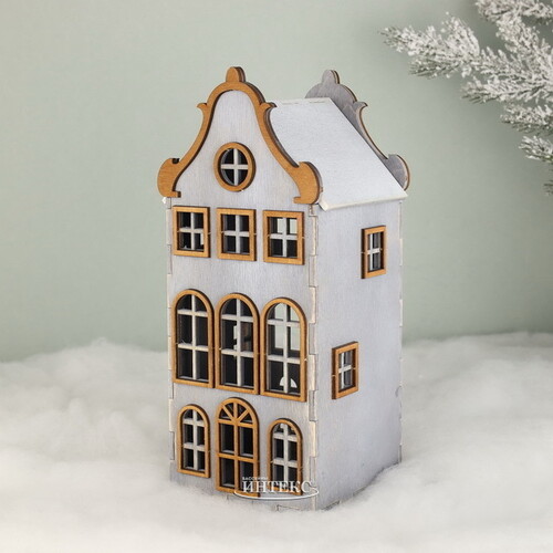 Декоративный домик Амстердам 27 см серый Christmas Apple