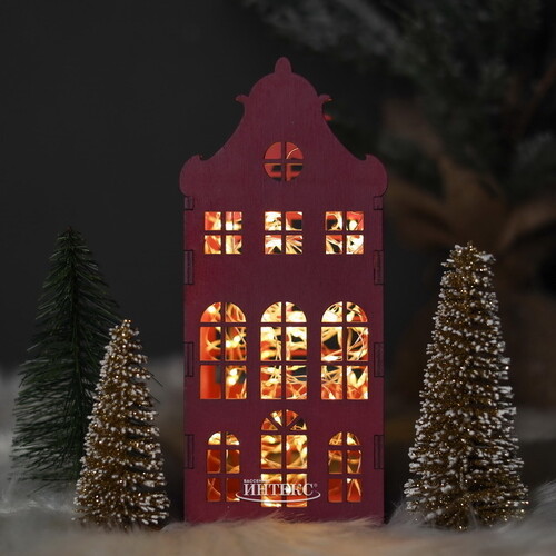 Декоративный домик Амстердам 20 см сливовый Christmas Apple