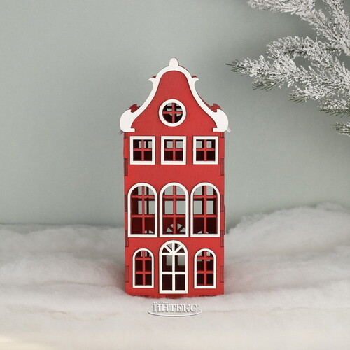Декоративный домик Амстердам 27 см красный Christmas Apple