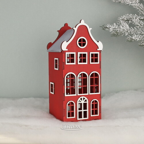 Декоративный домик Амстердам 27 см красный Christmas Apple
