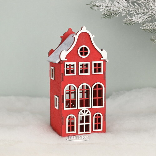 Декоративный домик Амстердам 20 см красный Christmas Apple