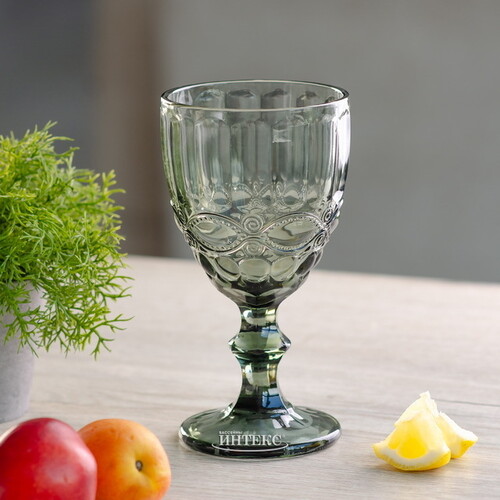 Бокал для вина Монруж 17 см серый, стекло Boltze