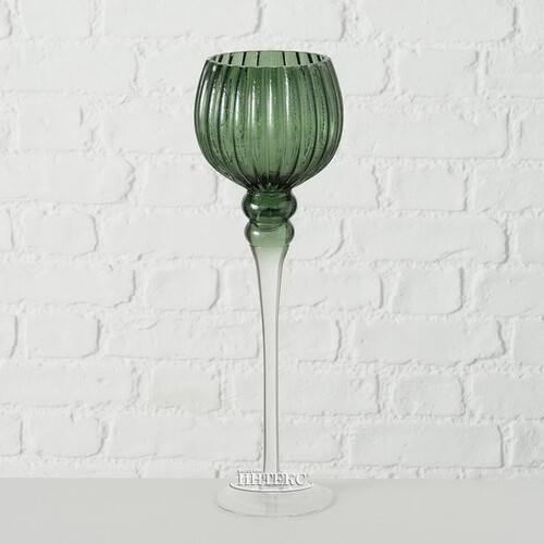 Набор стеклянных подсвечников - бокалов Модена 30-40 см зеленый, 3 шт Boltze
