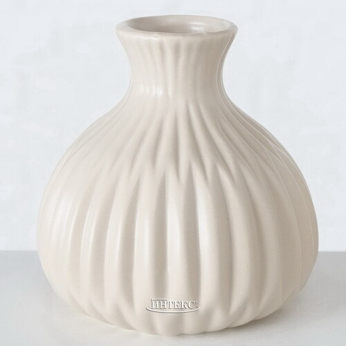 Фарфоровая ваза Kaleria 12 см бежевая Boltze