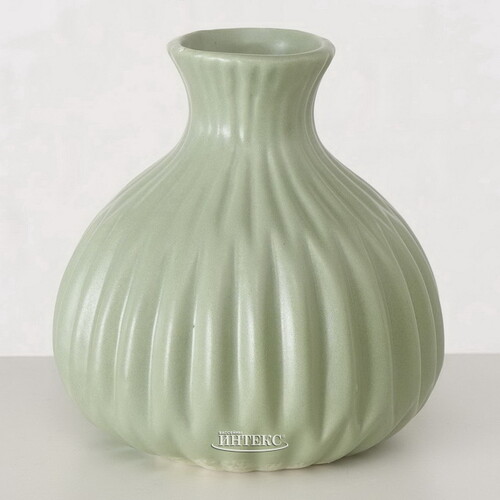 Фарфоровая ваза Kaleria 12 см светло-зеленая Boltze