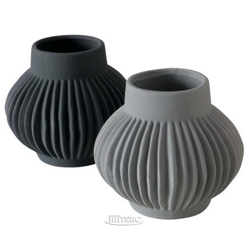 Керамическая ваза Лануарно 18 см серая Boltze