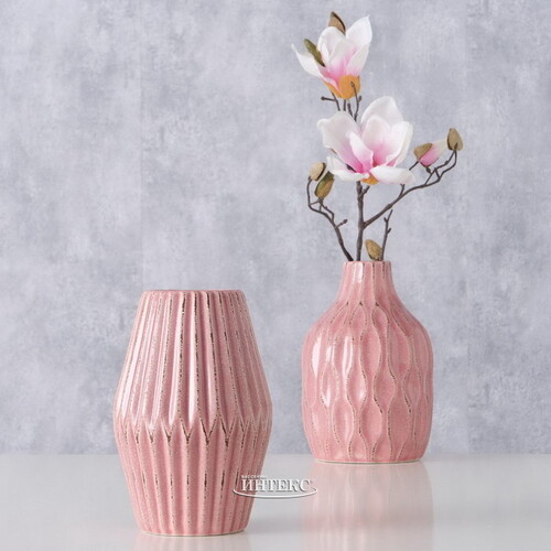 Керамическая ваза Минодора 21 см светло-розовая Boltze