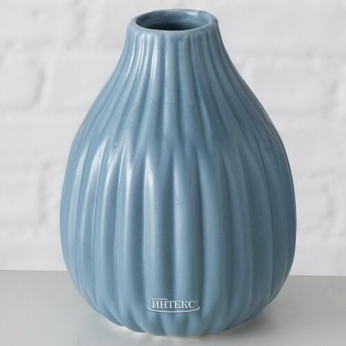 Фарфоровая ваза Concordia 12 см голубая Boltze