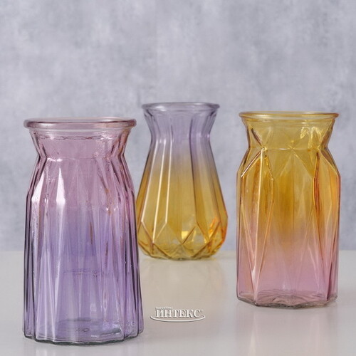 Набор стеклянных ваз Castelo Branco 15 см, 3 шт Boltze