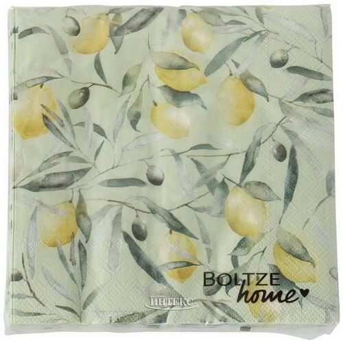 Бумажные салфетки Citronella 17*17 см зеленые, 20 шт Boltze