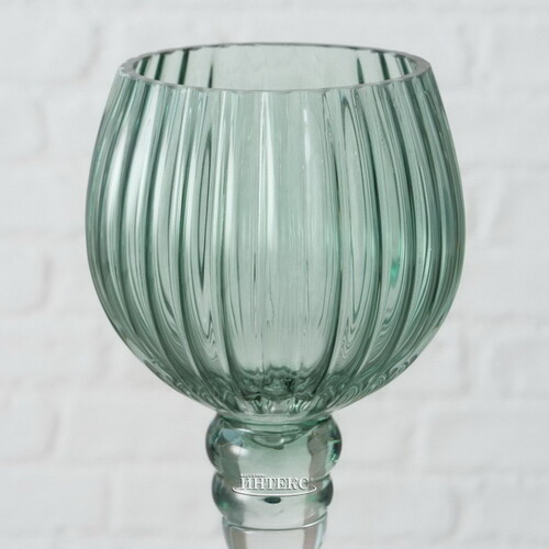 Набор стеклянных подсвечников - бокалов Модена 20-30 см зеленый, 3 шт Boltze