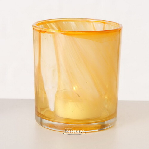 Набор стеклянных подсвечников Salaverdo 8-12 см, 2 шт, оранжевый Boltze