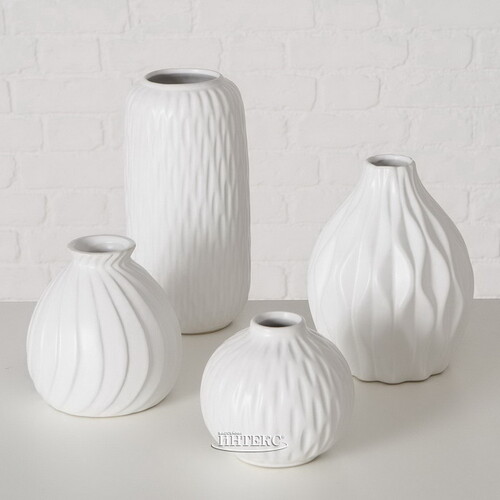 Набор фарфоровых ваз Masconni Blanco 10-20 см, 4 шт Boltze