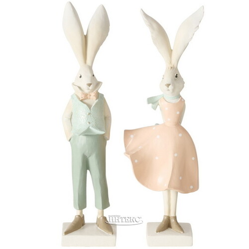 Набор декоративных фигур Мистер и Миссис Банни 36 см, 2 шт Boltze