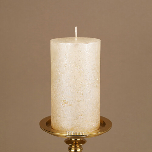 Декоративная свеча Металлик Макси 120*68 мм кремовая Kaemingk