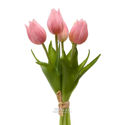 Силиконовые цветы Тюльпаны Parateo 5 шт, 26 см сиреневые EDG