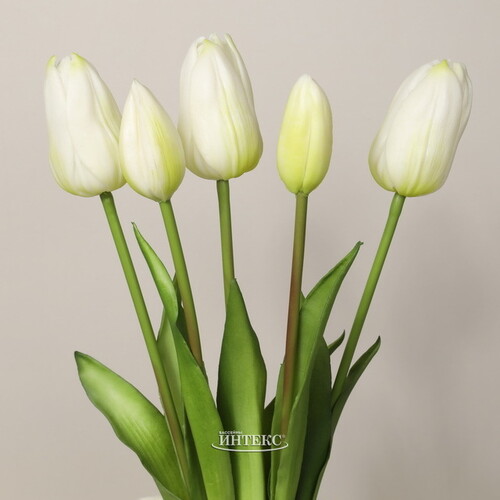 Силиконовые тюльпаны Principe Bianco 5 шт, 40 см EDG