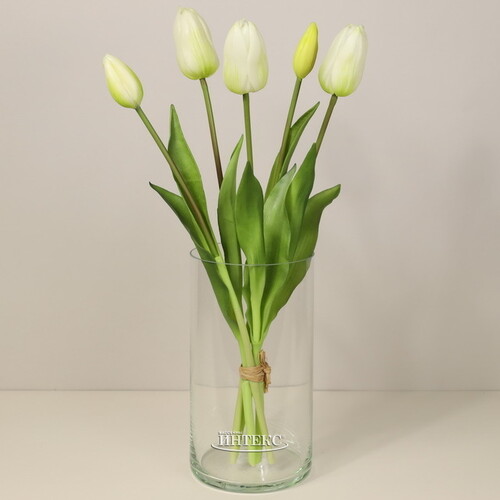 Силиконовые тюльпаны Saluti Bianco 5 шт, 40 см EDG