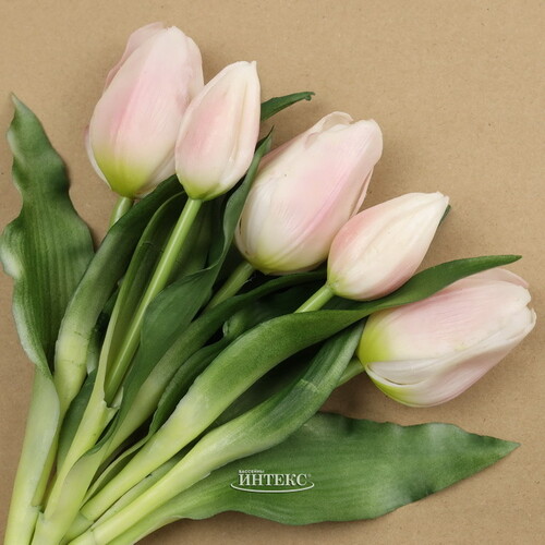 Силиконовые цветы Тюльпаны Piccola Ragazza 5 шт, 28 см нежно-розовые EDG