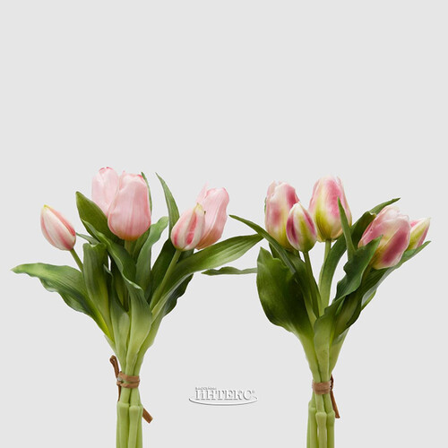 Силиконовые цветы Тюльпаны Piccola Ragazza 5 шт, 28 см светло-розовые EDG