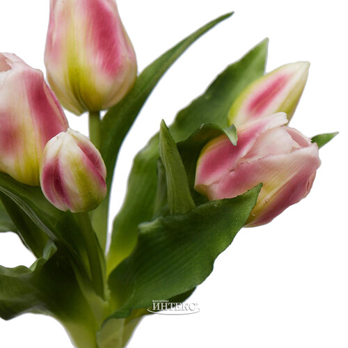 Силиконовые цветы Тюльпаны Piccola Ragazza 5 шт, 28 см розовые EDG